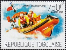 LARGS (Firth of Clyde, Scotland) RNLI Lifeboat Rescue Boat Stamp #252