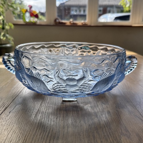 Art deco blue glass marine - art,