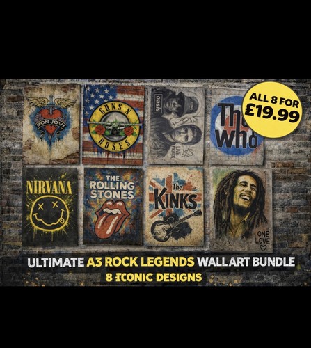 Rock legends prints - legends, x8