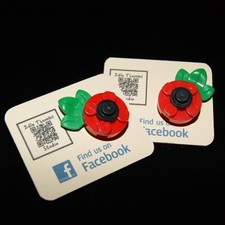 Poppy Badge Flower & Leaf Made with Genuine LEGO bricks Handmade