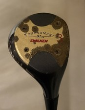 Men’s antique Swilken of St Andrews tournament GI golf clubs, 3 and 5 wood,