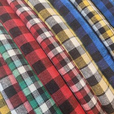 *Sale* Gingham Linen Check Cotton Vichy Fabric  1" 1/4" 1/8" Plaid Material 44"
