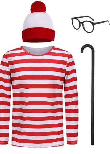 Where waldo costume - waldo, striped