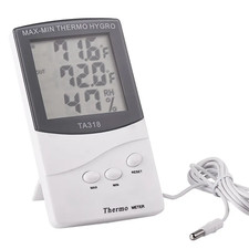 LCD Max-Min Thermometer Hygrometer Digital Indoor Thermo Hygro Humidity Out Temp