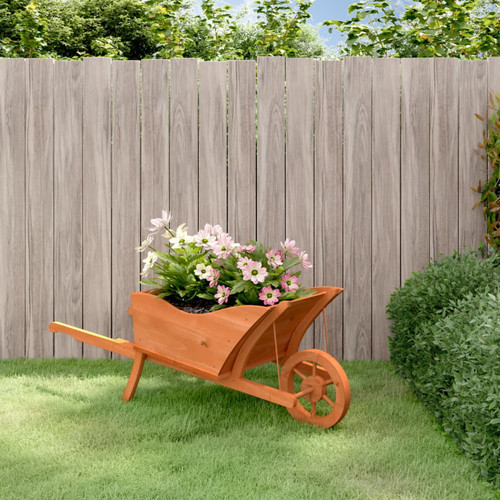 Wooden wheelbarrow planter - wooden,