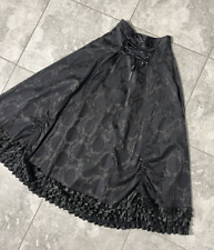 Living Dead Souls Jacquard Lace Floral Corset Bustle Maxi Skirt Ruffle Black S