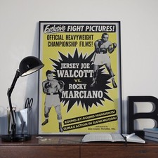 Jersey Joe Walcott Vs Rocky Marciano Vintage Promo Advertising Boxing Poster