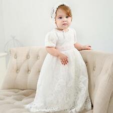 New Princess Baby Girl Christening Gown Lace Party Dress Wedding Kids Clothes