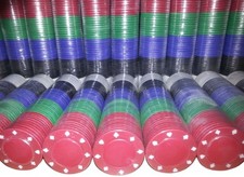 200 x FULL SIZE POKER ROULETTE CASINO CHIPS - SUITED DESIGNS IN 5 COLOURS