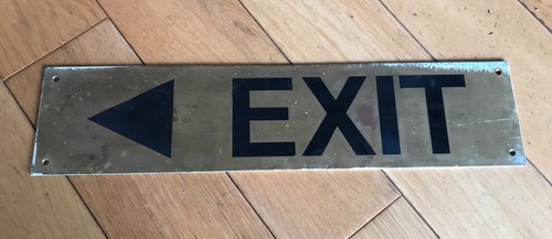 Vintage large brass door - large, sign