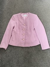 Vintage Gray & Osbourn Wool & Cashmere Light Pink Military Style Jacket-Size 14