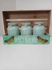  Hand Painted Mason x 3 jars