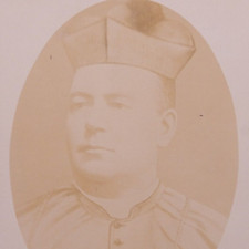 Cabinet Card Chicago, Bishop O'Conner, Wearing His Biretta with Pom Pom and Cape