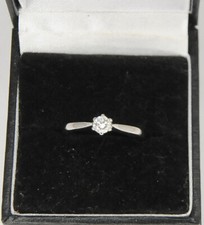 Palladium Diamond Solitaire Claw Set Engagement Ring 0.25ct Size N
