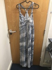 Monsson size 16 blue strapped ballroom party dress gathered to front