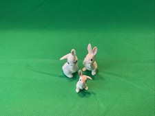 Hagen Renaker fine china white rabbits -  set of 3
