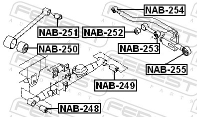 Fits febest nab 255 rear - nab-255,