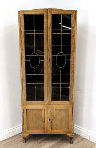 Bookcase art deco oak glazed - deco,