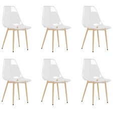2/4x Dining Chairs Transparent