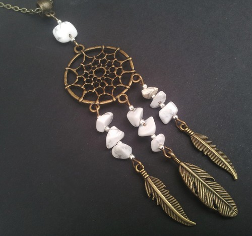 Bronze white howlite - white,