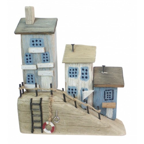 Wooden harbour cottages