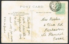 Suffolk PH 1910 Postcard Long Melford to Harwich KGV 1/2d LONG MELFORD CDS