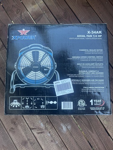 Xpower 1720 cfm axial - 1/4, hp
