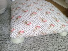 Laura Ashley Vintage Fabric Footstool  35cm X 35cm 10cm Highest Point