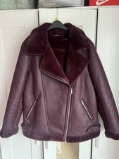 Burgundy Biker Aviator Jacket Roman Next Size 18 BNWOT
