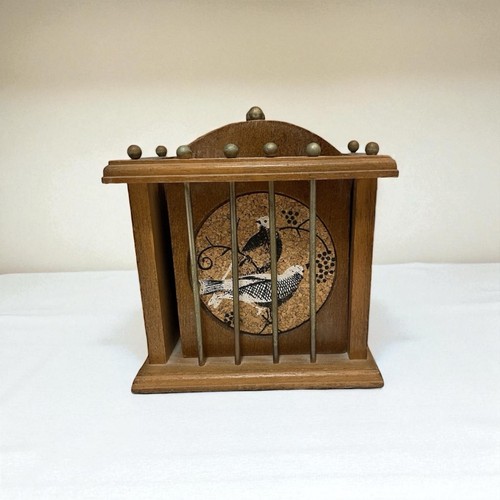 Vintage wood cork coaster - cork,