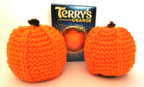 Pair hand knitted pumpkin - pair,