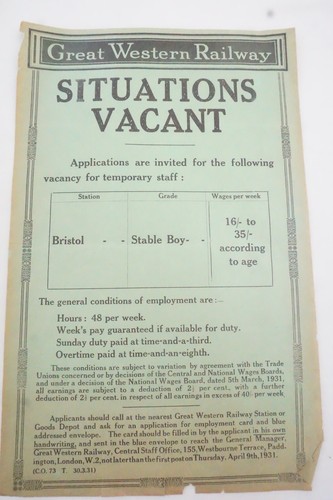 1931 situations vacant gwr - situations,