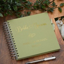 Custom Bride & Groom Guest Book, Personalised Scrapbook Album Memory Book Gift