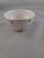Royal Vale Polka Dot Sugar Bowl Baby Blue Bone China Vintage British