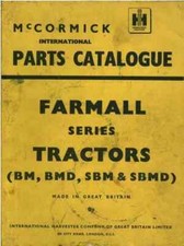 McCormick International Tractor Farmall Series BM BMD SBM SBMD Parts Manual
