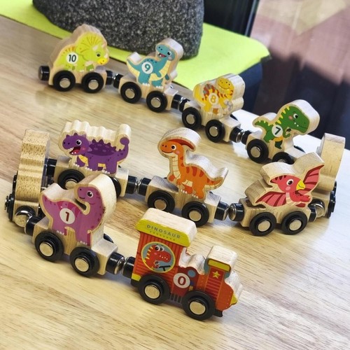 Wooden dinosaur push pull - dinosaur, toy