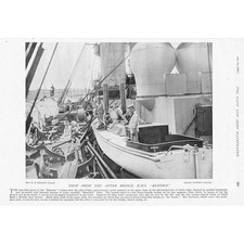 HMS RENOWN View from the After Bridge - Antique Print 1897