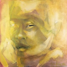 Original Abstract Portrait Oil Painting by Marie-Louise Fouchard (2002) 