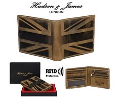 Designer Mens Leather Wallet UK Emboss RFID SAFE Contactless Card ID Blocking