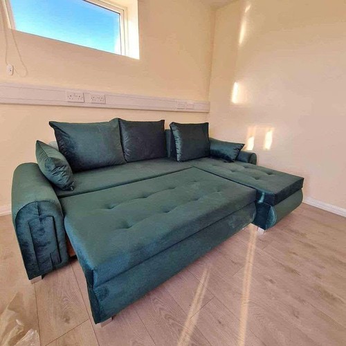 Faux leather sofa - bed, 3