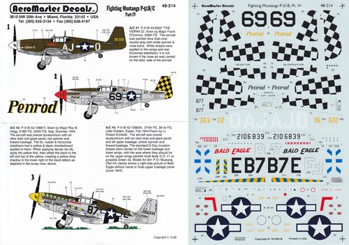 Aeromaster decals p 51b - aeromaster, 1/48
