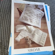Sirdar Baby  Knitting Pattern No 3049 blanket &  sleeping bag snowflake dk wool