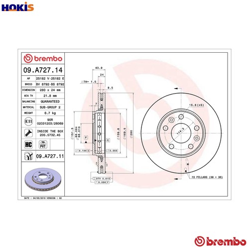 Brake disc a727 11 - brake, for