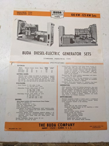 Buda diesel electric generator - diesel,