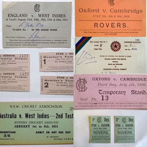 Vintage cricket tickets - vintage,