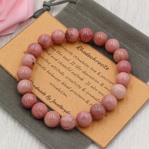Rhodochrosite bracelet stretch - rhodochrosite,