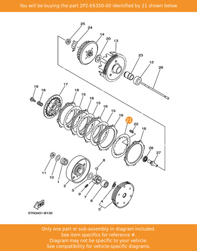 Yamaha pressure plate assy - plate,