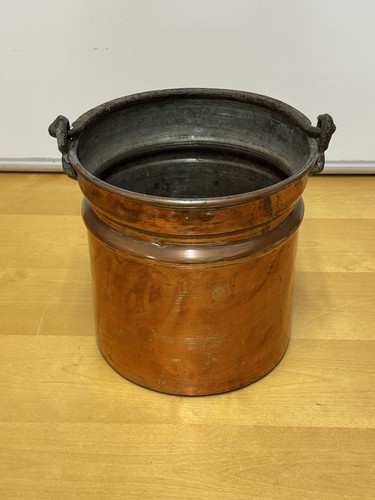Antique copper coal bucket - copper,