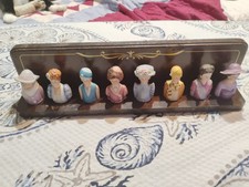 Vintage 1983 Avon American Fashion Thimbles and Display Shelf Set