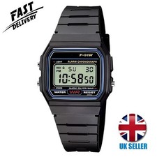 F91W Classic NEW Digital RETRO Sport Alarm Stopwatch Black Watch